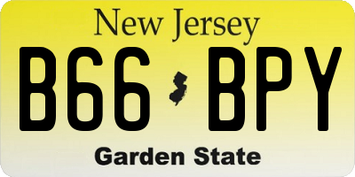NJ license plate B66BPY