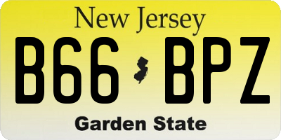 NJ license plate B66BPZ