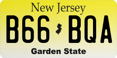 NJ license plate B66BQA