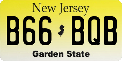 NJ license plate B66BQB