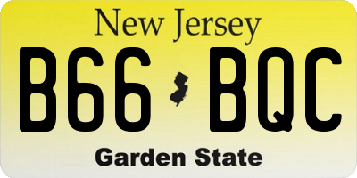 NJ license plate B66BQC