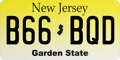 NJ license plate B66BQD