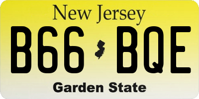 NJ license plate B66BQE