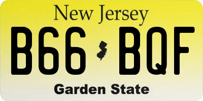 NJ license plate B66BQF
