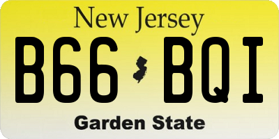 NJ license plate B66BQI