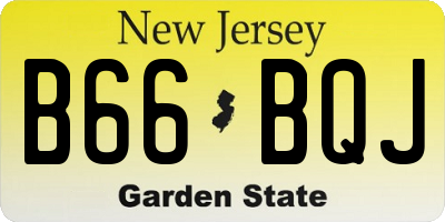 NJ license plate B66BQJ