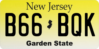 NJ license plate B66BQK