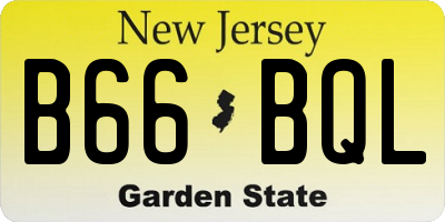 NJ license plate B66BQL