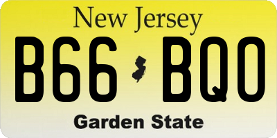 NJ license plate B66BQO