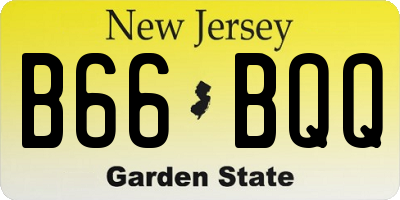 NJ license plate B66BQQ