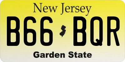 NJ license plate B66BQR