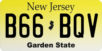 NJ license plate B66BQV