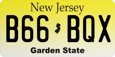 NJ license plate B66BQX