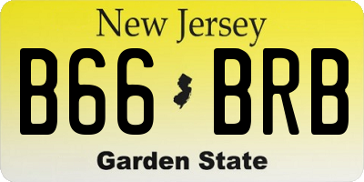 NJ license plate B66BRB