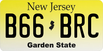 NJ license plate B66BRC