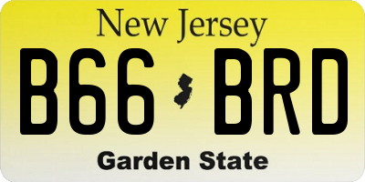 NJ license plate B66BRD