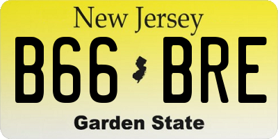 NJ license plate B66BRE