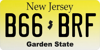 NJ license plate B66BRF