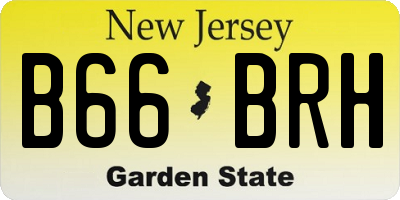 NJ license plate B66BRH