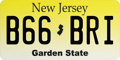 NJ license plate B66BRI