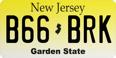 NJ license plate B66BRK
