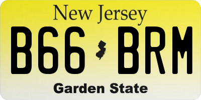 NJ license plate B66BRM