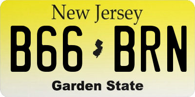 NJ license plate B66BRN