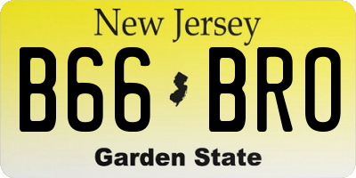 NJ license plate B66BRO