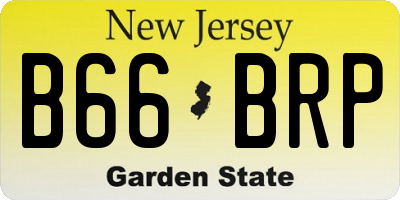 NJ license plate B66BRP