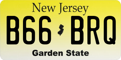 NJ license plate B66BRQ