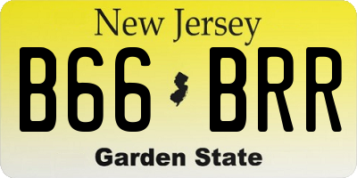 NJ license plate B66BRR