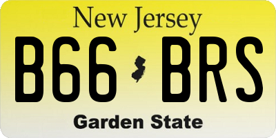 NJ license plate B66BRS