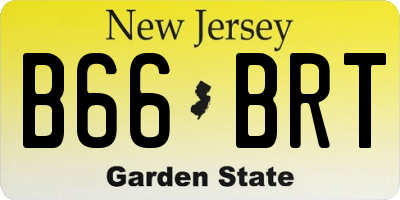 NJ license plate B66BRT
