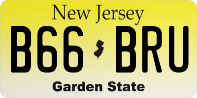 NJ license plate B66BRU