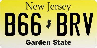 NJ license plate B66BRV
