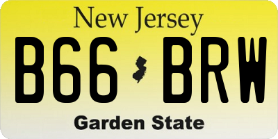 NJ license plate B66BRW
