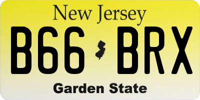 NJ license plate B66BRX