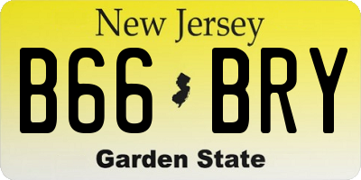 NJ license plate B66BRY