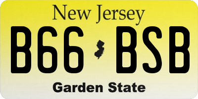 NJ license plate B66BSB