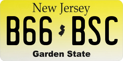 NJ license plate B66BSC