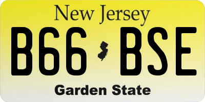 NJ license plate B66BSE
