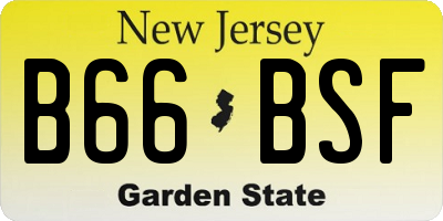 NJ license plate B66BSF