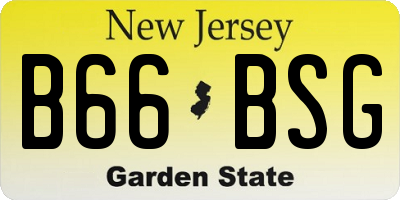NJ license plate B66BSG