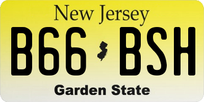 NJ license plate B66BSH