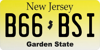 NJ license plate B66BSI