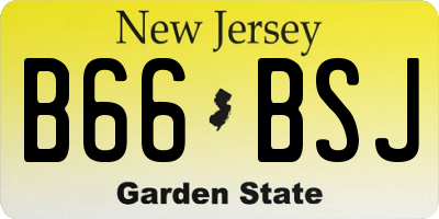 NJ license plate B66BSJ