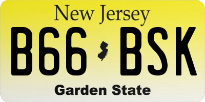 NJ license plate B66BSK