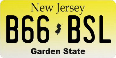 NJ license plate B66BSL