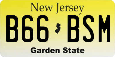 NJ license plate B66BSM