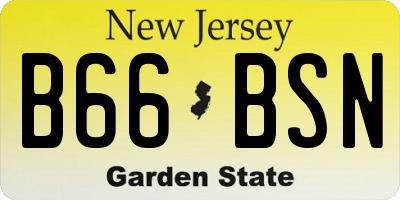 NJ license plate B66BSN
